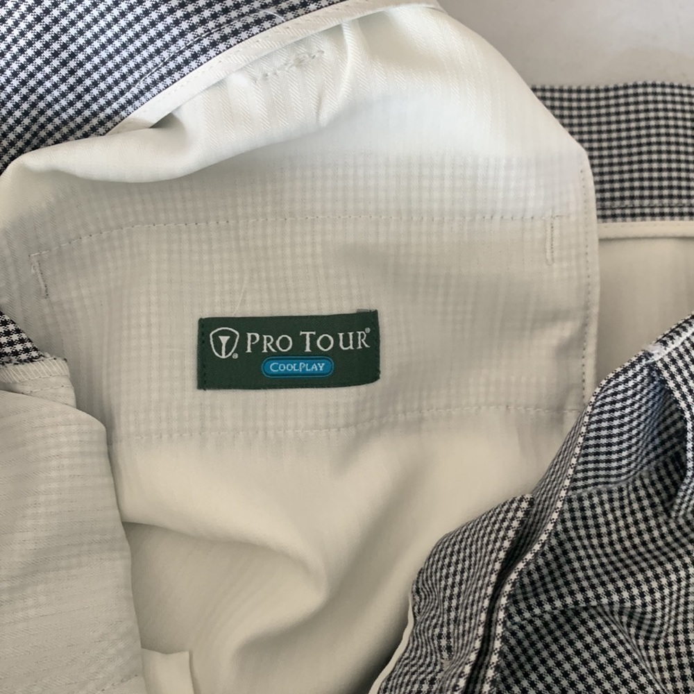 Pga Tour Cool Play Black And White Checked Golf Shorts Size 40 - Picture 4 of 5